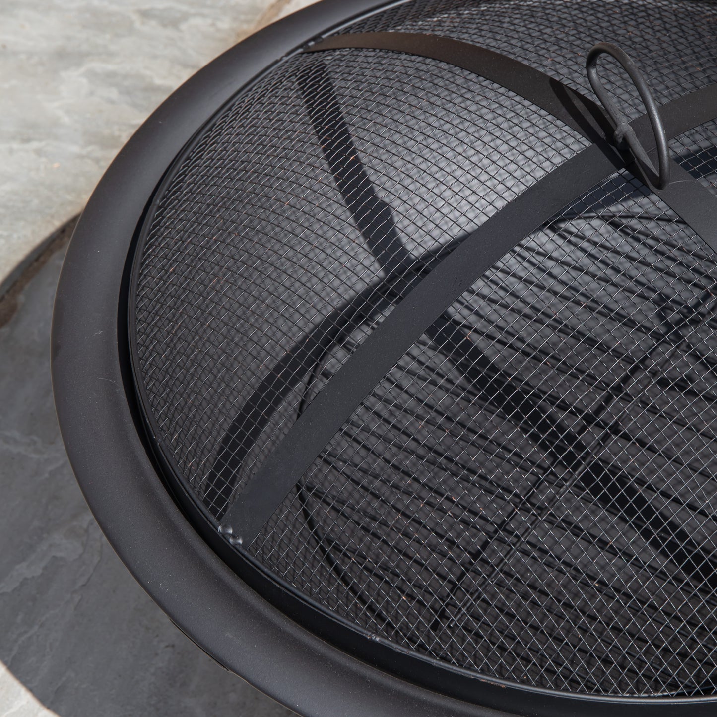 43cm Black Steel Outdoor Garden El Clasico Firepit with Fire Poker