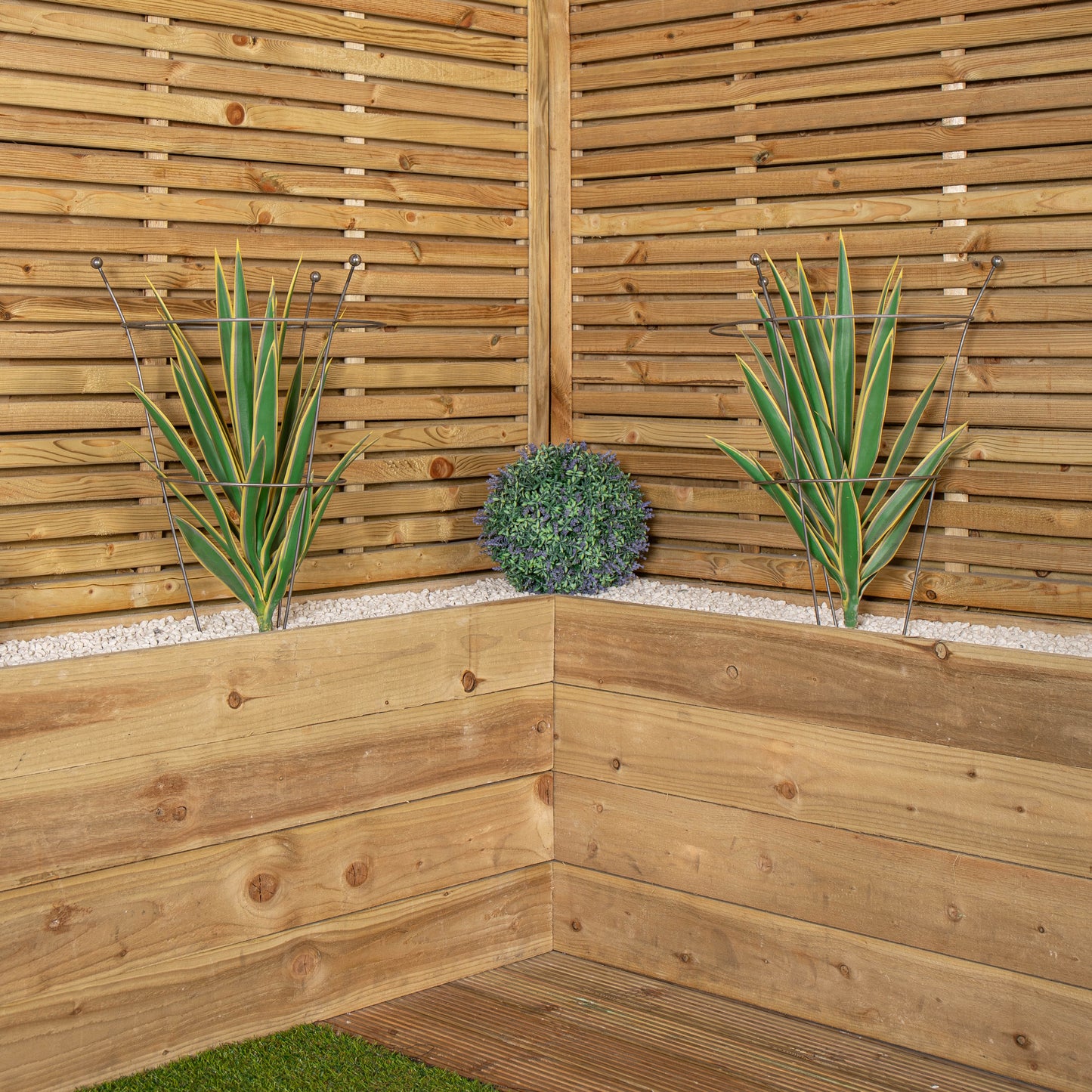 Set of 2 54cm x 40cm Medium Bare Rusted Steel Garden Plant Supports