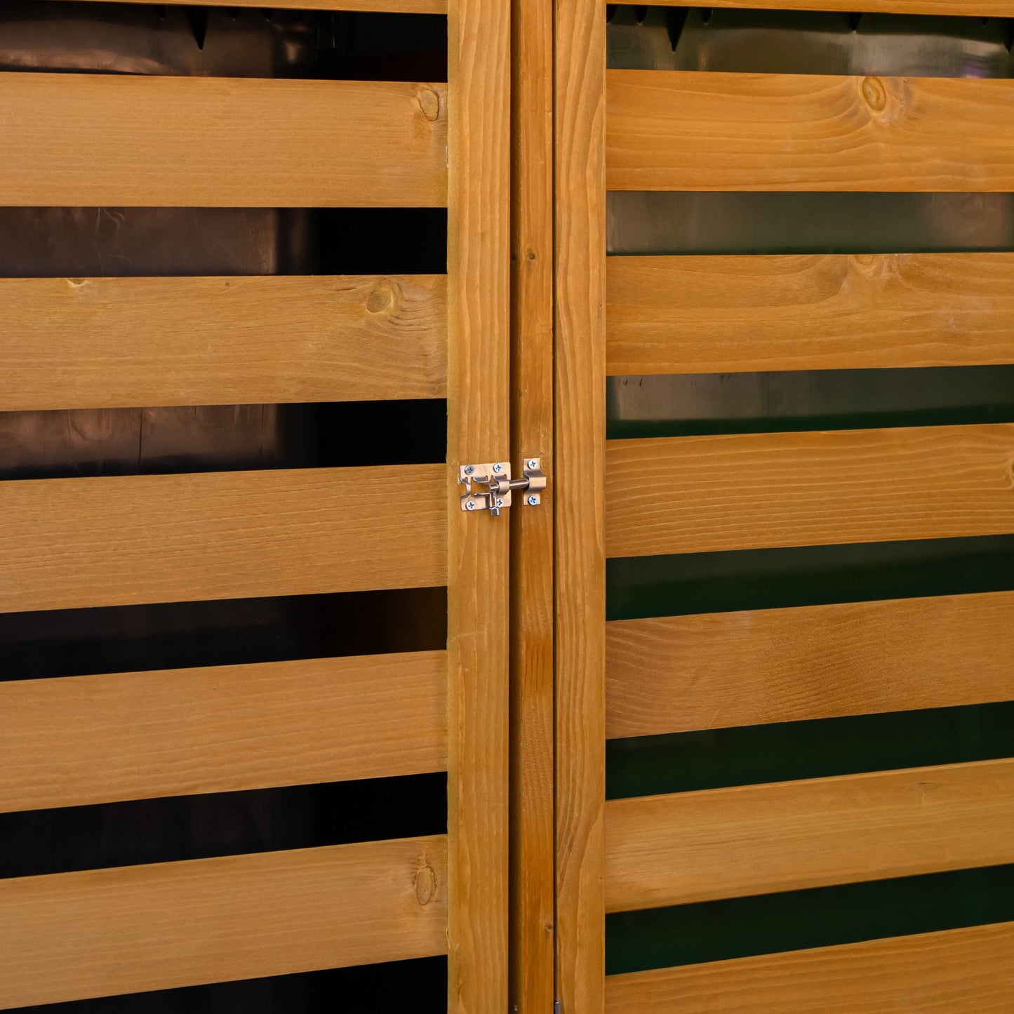 1.99m x 1.25m Large Wooden Outdoor Garden Triple Wheelie Bin Store Storage for 3 Bins