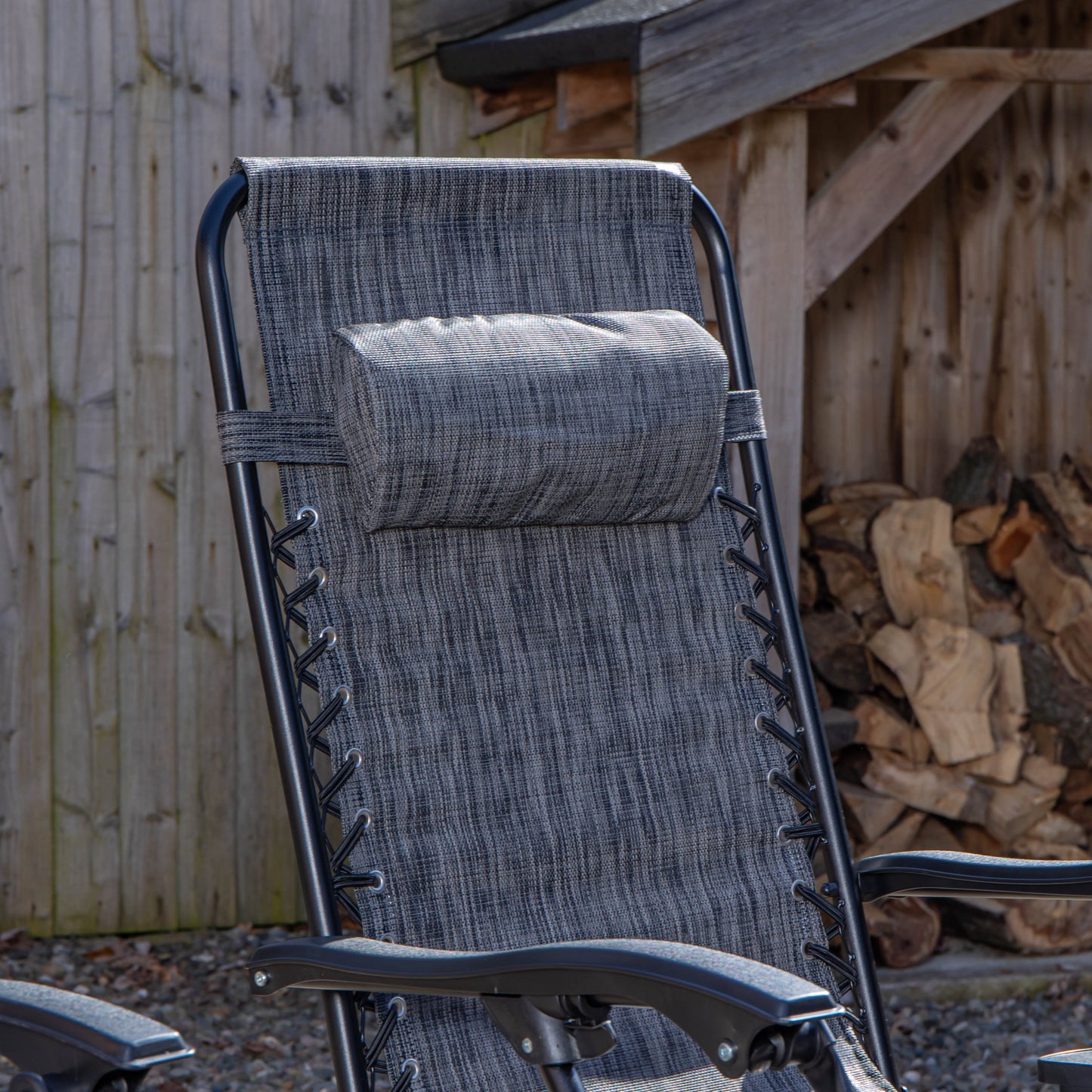 Multi Position Garden Zero Gravity Relaxer Chair Sun Lounger in Mixed Grey