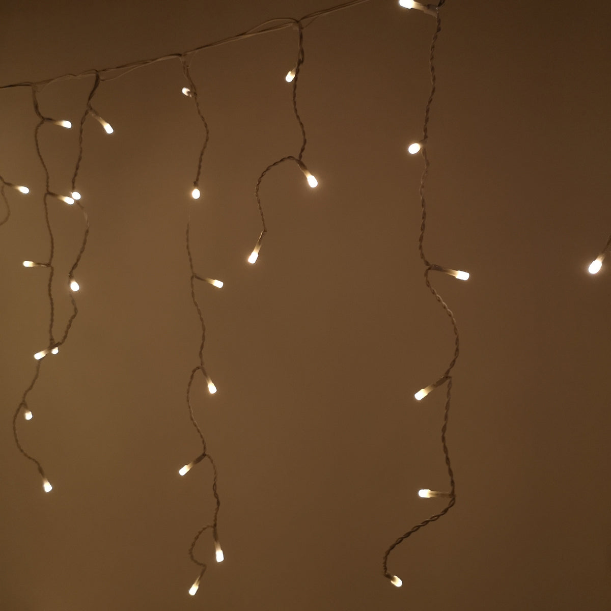 25m 1000 Warm White LED Frosted Icicle Indoor Outdoor Christmas Lights with Timer