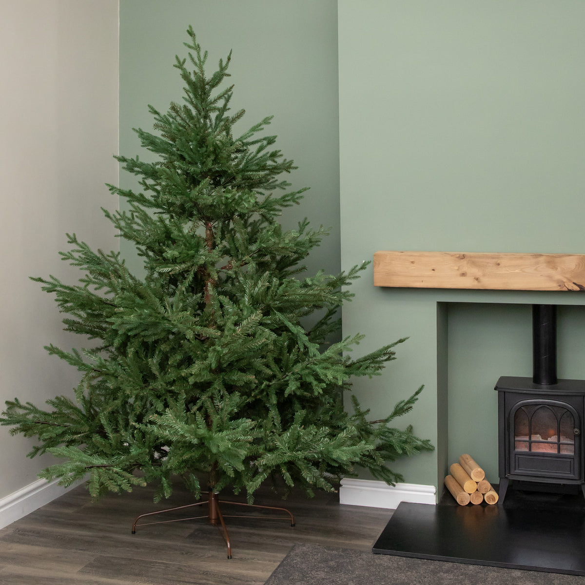 7ft 210cm Green Glenshee Spruce Artificial Christmas Tree PE and PVC Mix Natural Look
