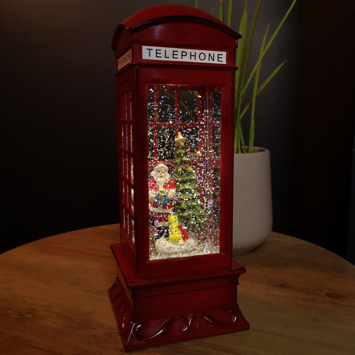 26cm Battery Operated Light up SnowSwirl Santa Speaking! Christmas Decoration with LEDs