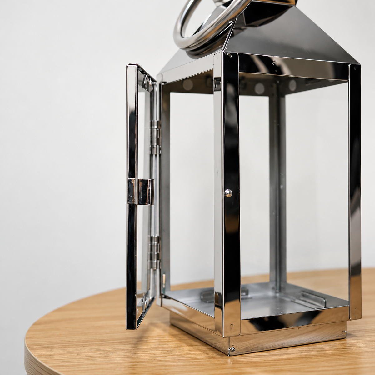 27 x 11cm Medium Stainless Steel Candle Lantern Holder