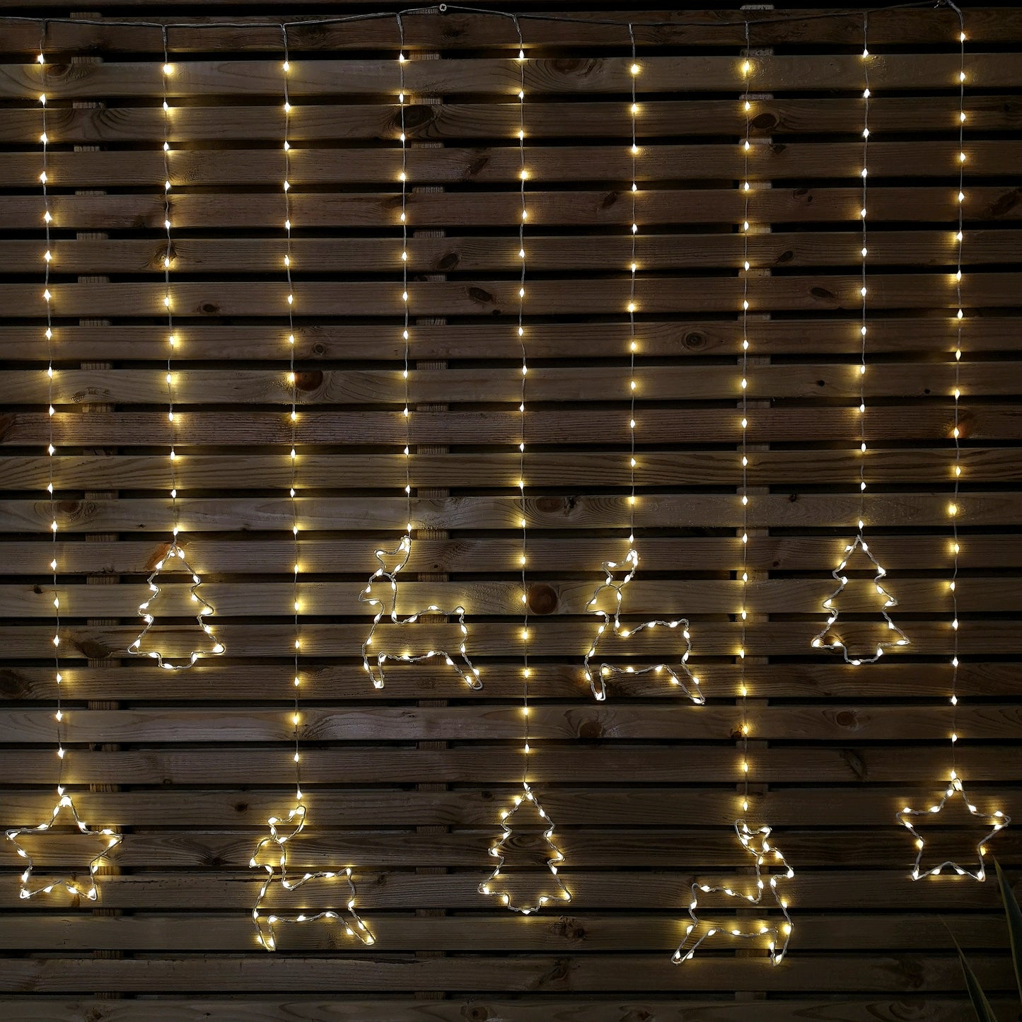 1.2m Light up Festive Curtain Christmas Lights with Warm White LEDs