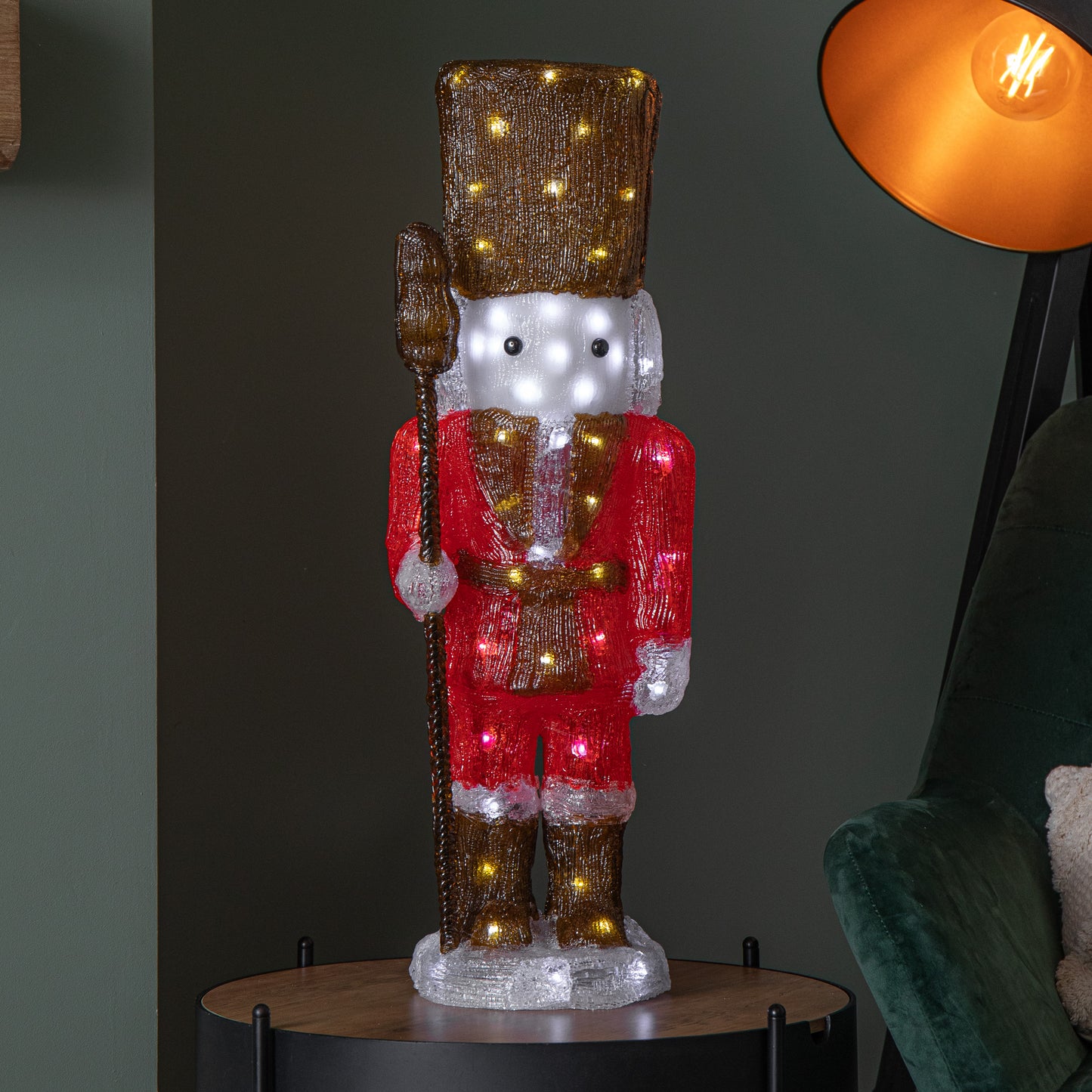 65cm Light up Acrylic Christmas Nutcracker Decoration with 80 White LEDs