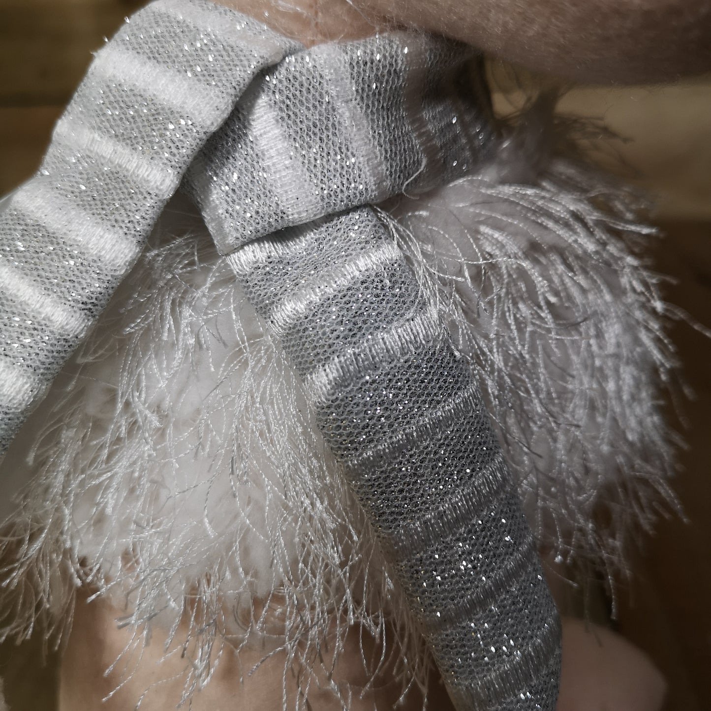 40cm Battery Operated Plush White Christmas Reindeer with LED Lit Antlers