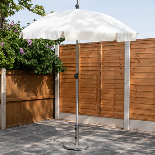 2m Lightweight Garden Patio Sun Shade Parasol with Tilt Function in Cream 2423
