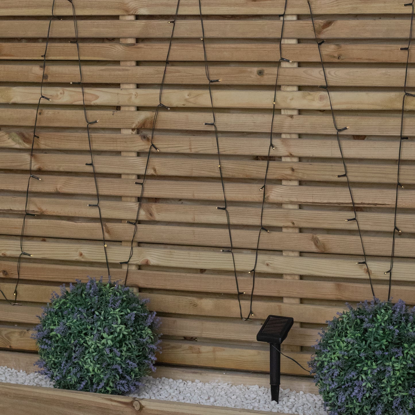 4.9m Solar Powered Outdoor Garden String Lights with 50 Warm White LEDs