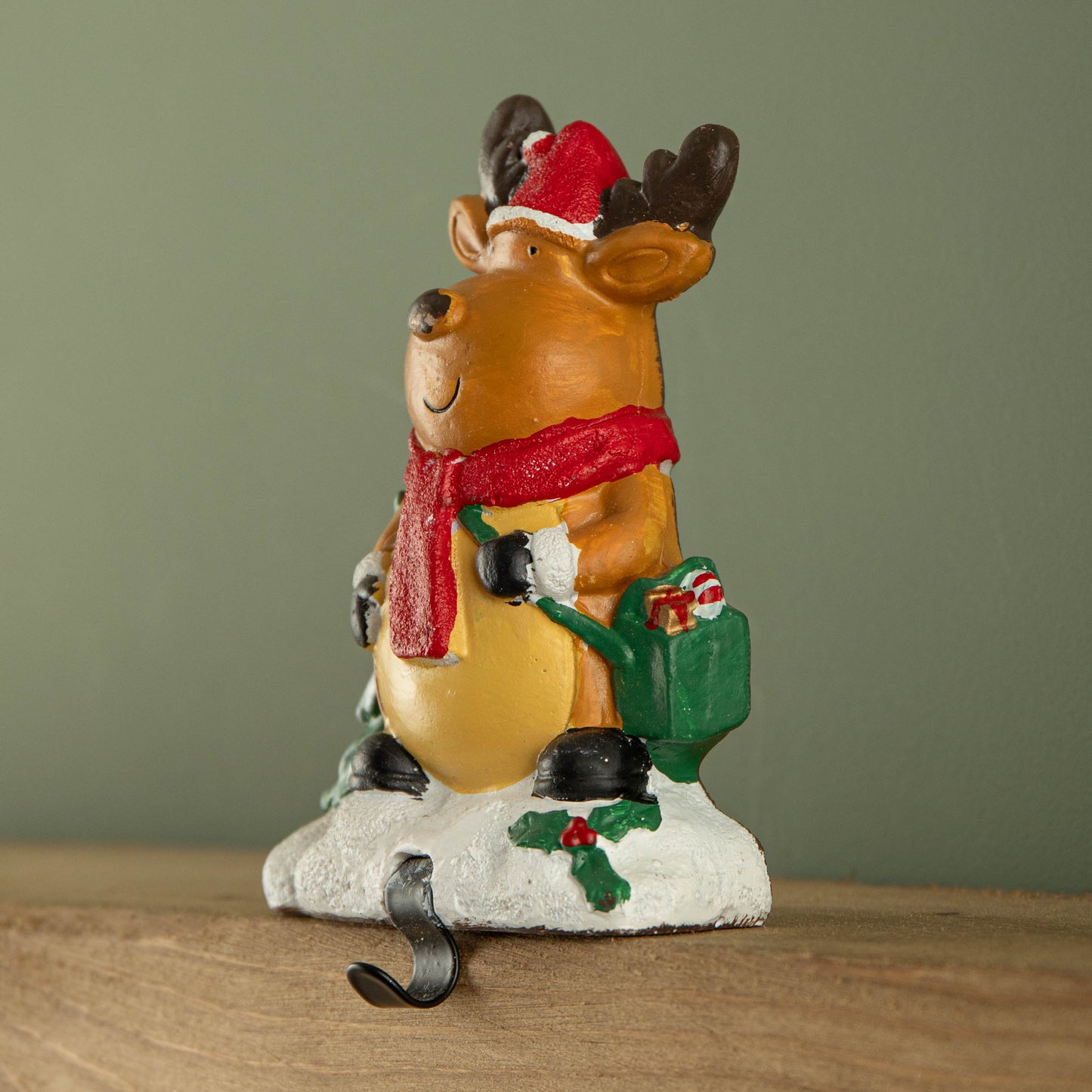 13cm Premier Christmas Stocking Hanger Decoration in Reindeer Design