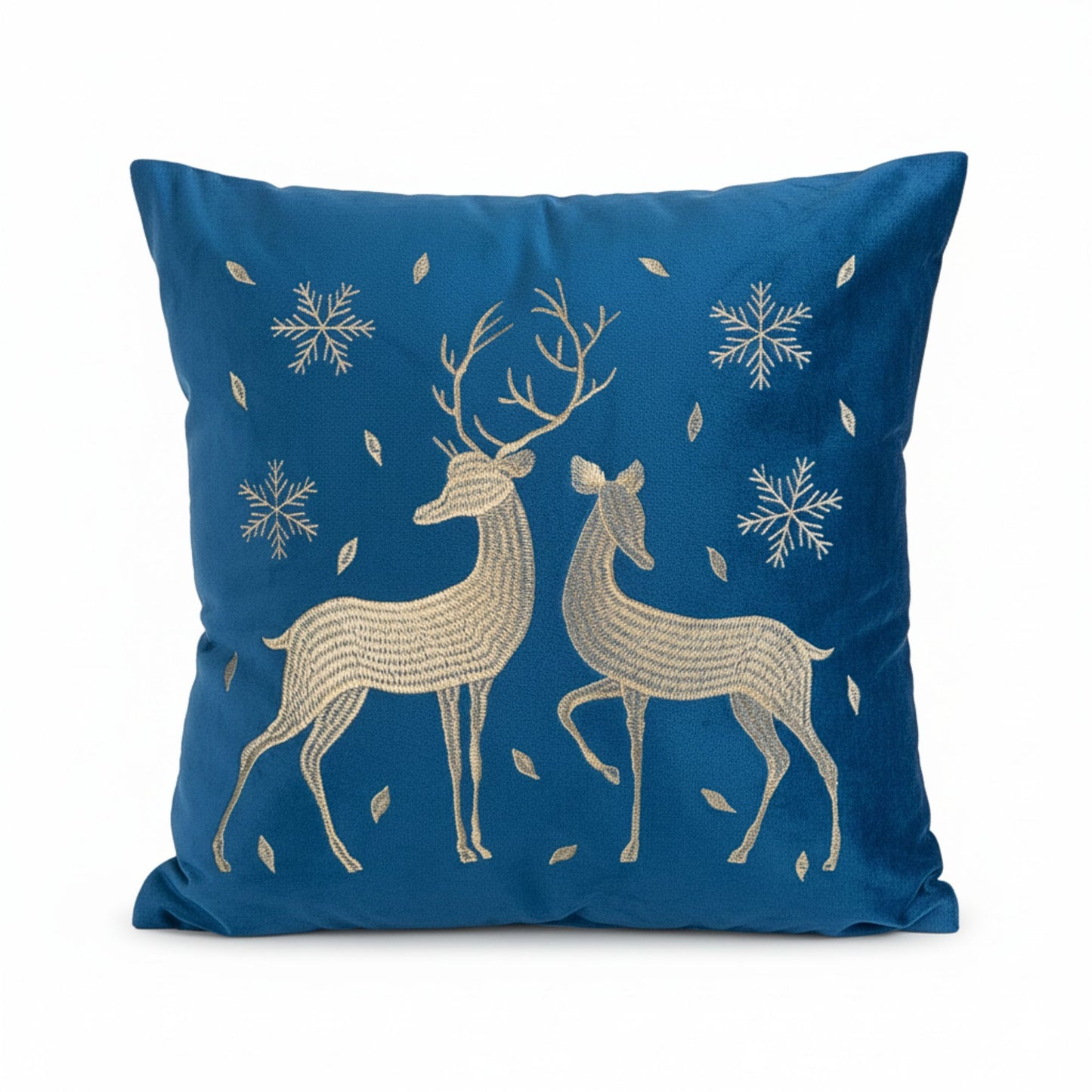 45 x 45cm Soft Fabric Christmas Reindeer Chair Cushion in Sapphire Blue