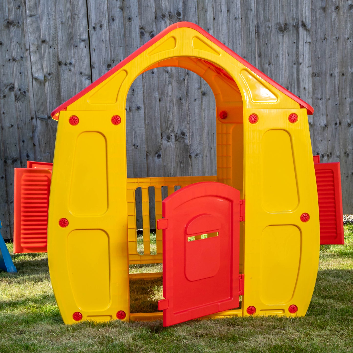 1.09m Yellow & Red Kids Indoor Outdoor Plastic Wendy House Magical Playhouse