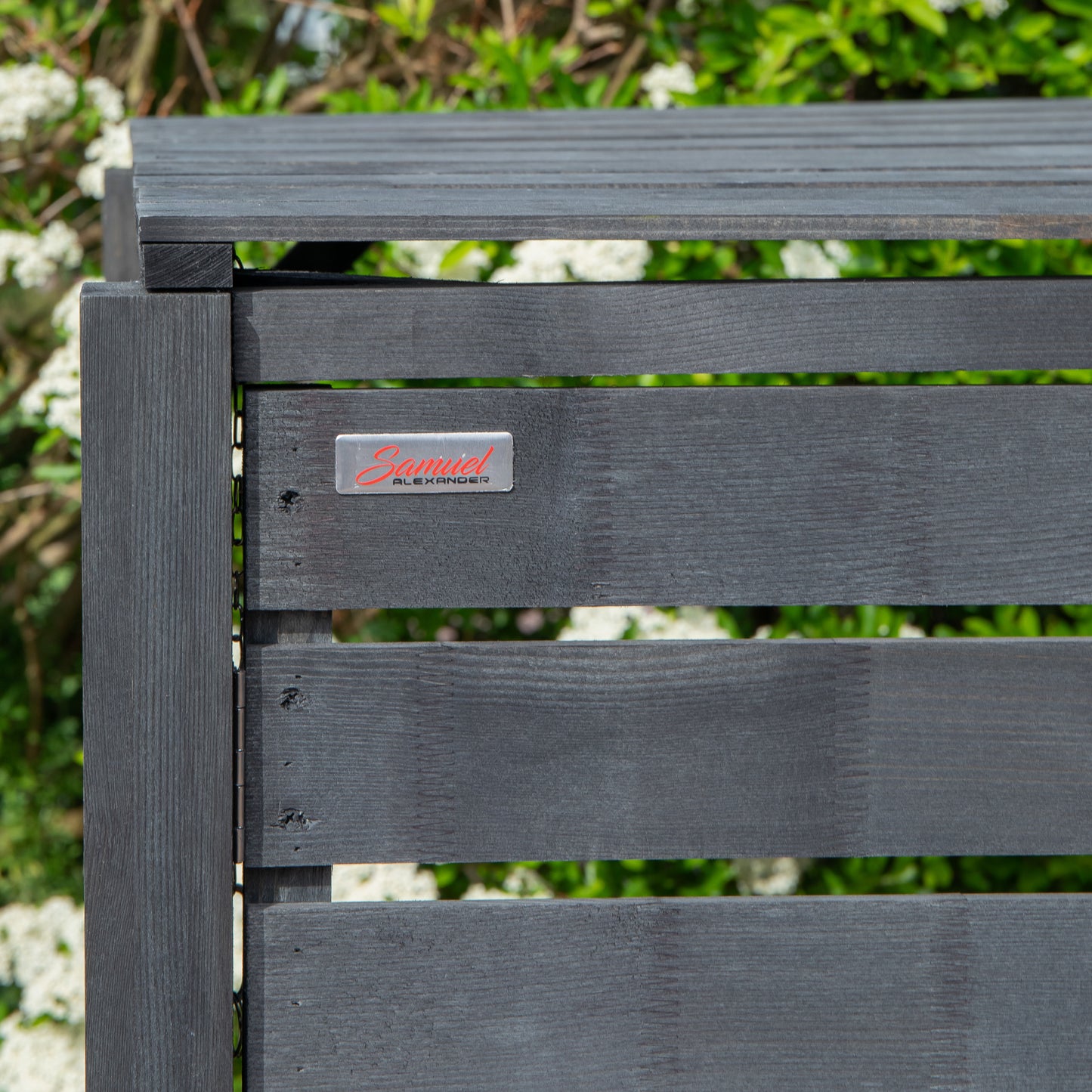 1.43m x 1.16m Outdoor Wooden Garden Double Wheelie Bin Store Storage for 2 Bins in Anthracite
