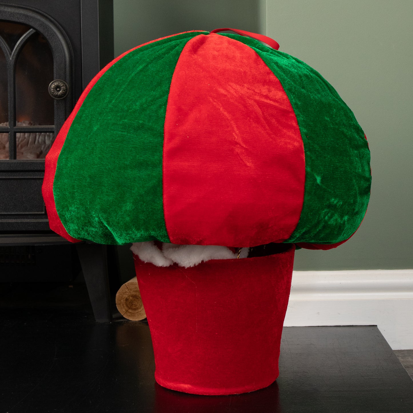 1m Tall Plush Santa Christmas Hot Air Balloon with Extension Pole Hanging or Table Decoration