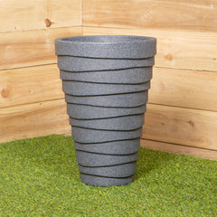 46cm Small Round Grey Garden Patio Trojan Plant Pot