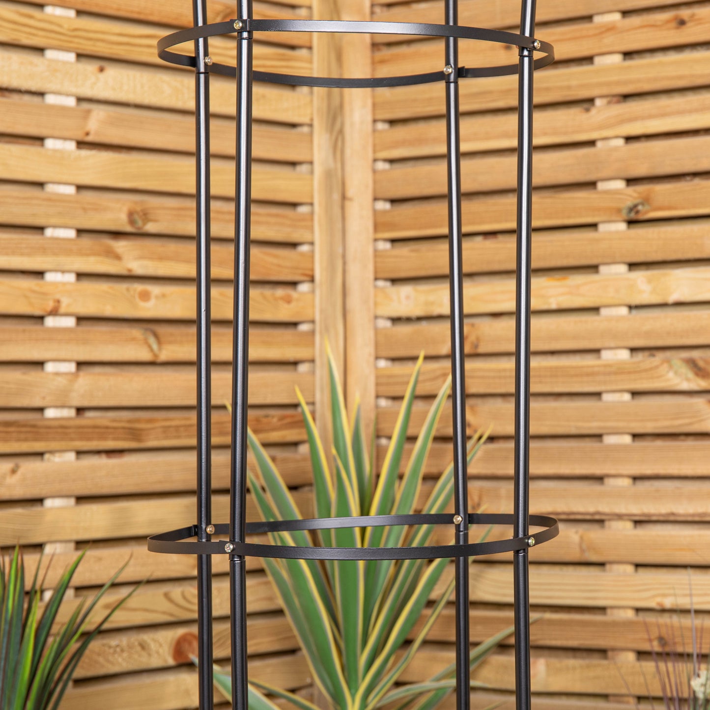 1.9m Metal Garden Patio Obelisk Trellis for Climbing Plants