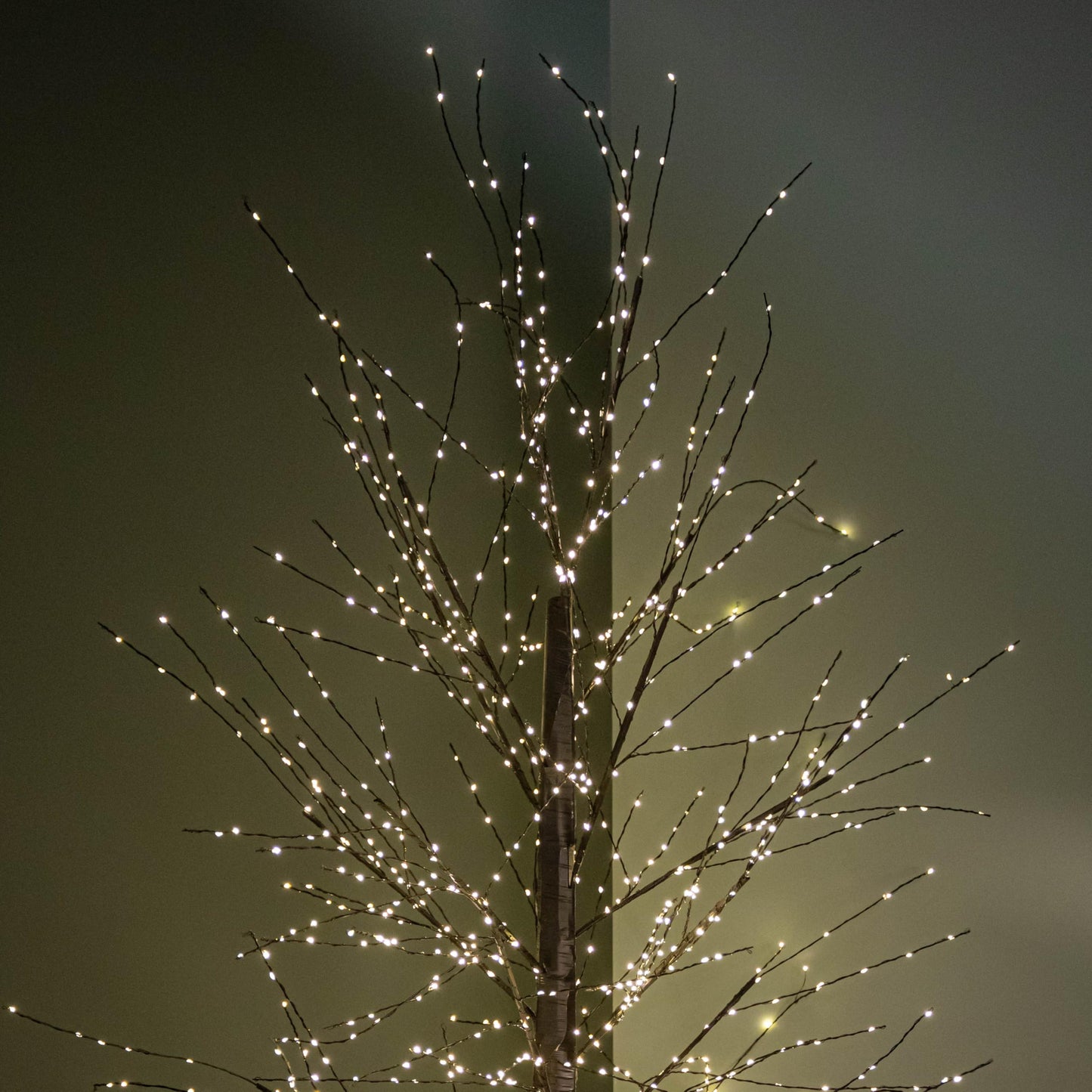 Factory Seconds: 7ft (2.1m) Light up Black Micro Dot Christmas Tree with 1700 Static & Twinkling Warm White LEDs