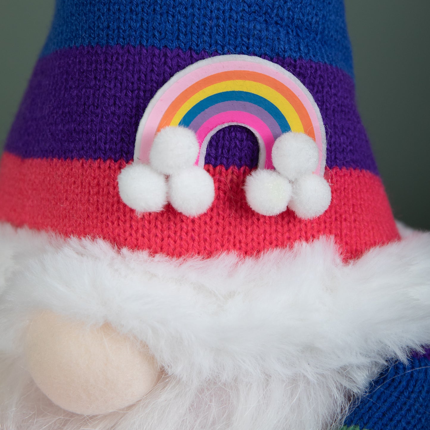 39cm Sitting Plush Rainbow Christmas Gonk Decoration