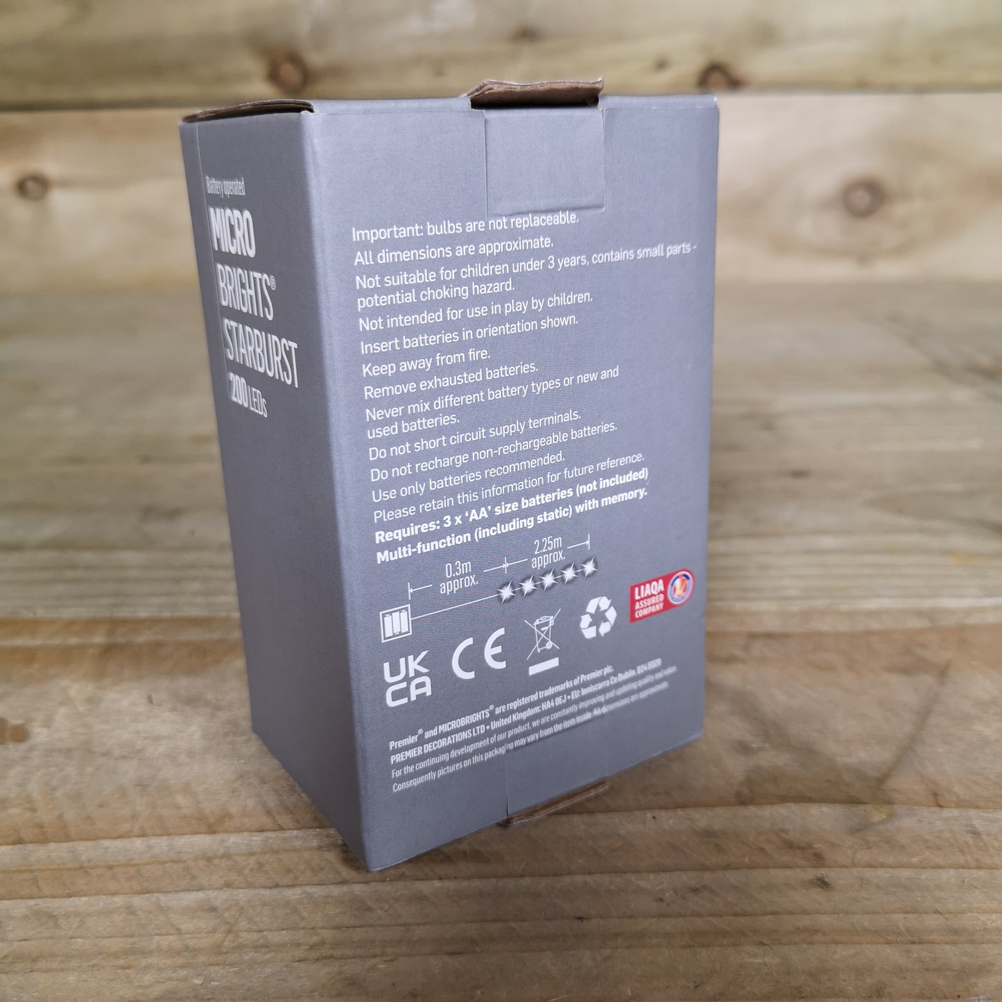 200 LED 10 Starburst Premier Christmas Multi Function Battery Timer Lights in Warm White