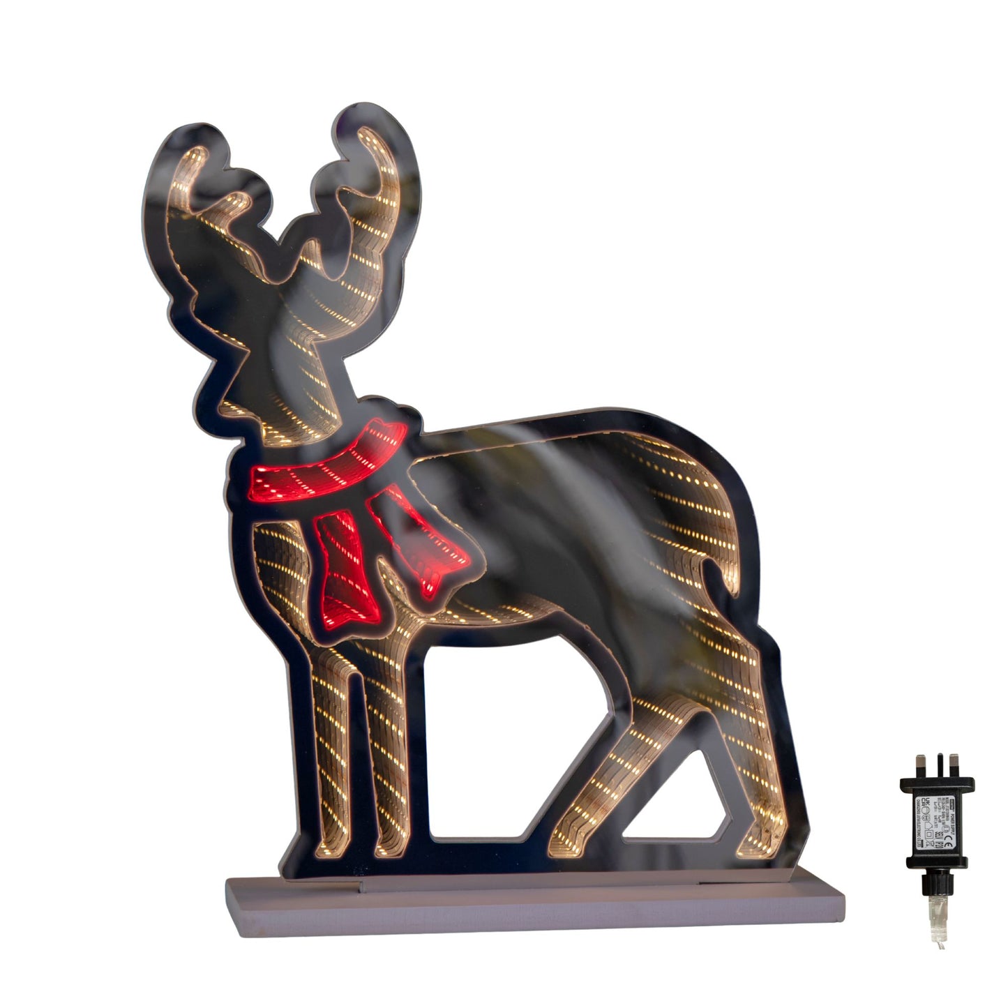 40cm Light up Reindeer Christmas Infinity Light with Red and Warm White LEDs