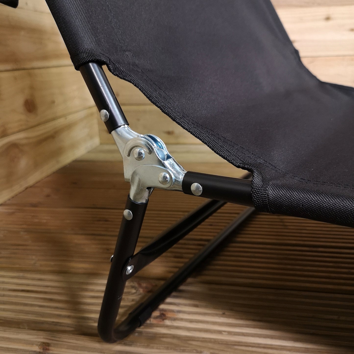 Factory Seconds: Black Outdoor Garden Patio Reclining Oxford Sun Lounger