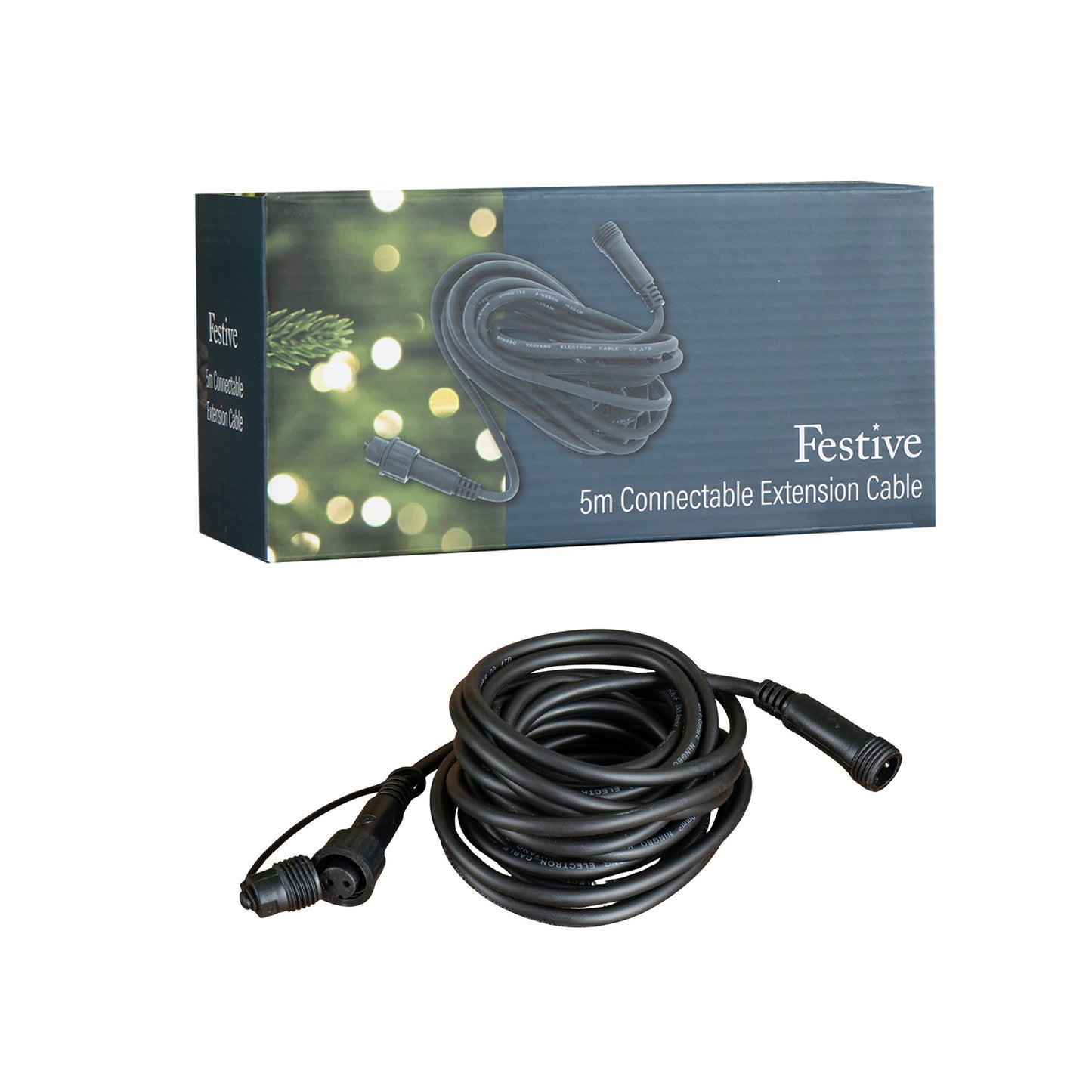 5m Black Connectable Max Extension Cable for Christmas Lights