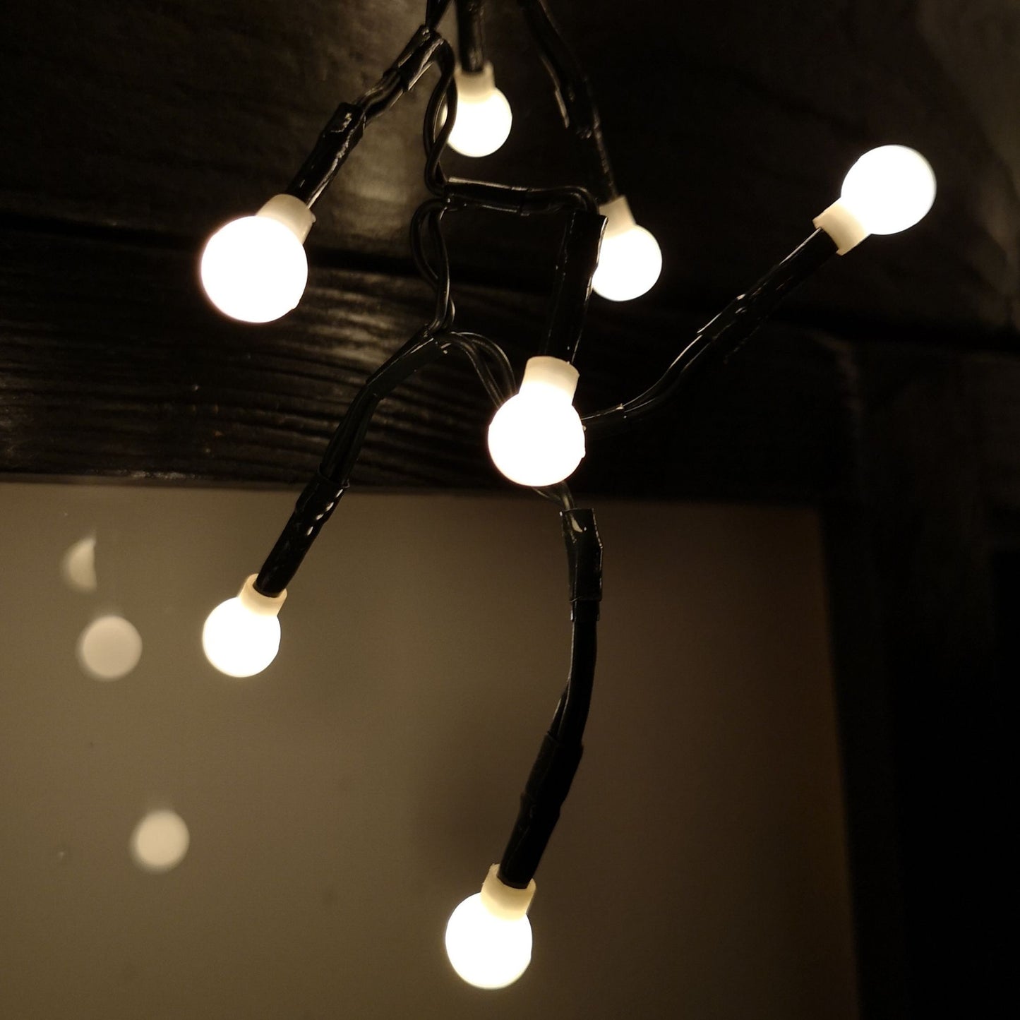 4.8m Multi Function Frosted Warm White LED Cluster Curtain Lights Christmas Decorations with Timer