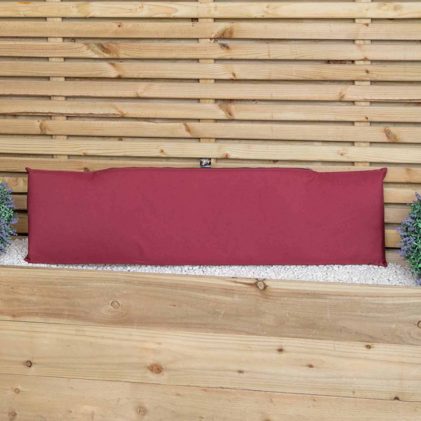 99 x 20 x 5cm Cushion Back for 2 Seater Wooden Garden Bench in Burgundy