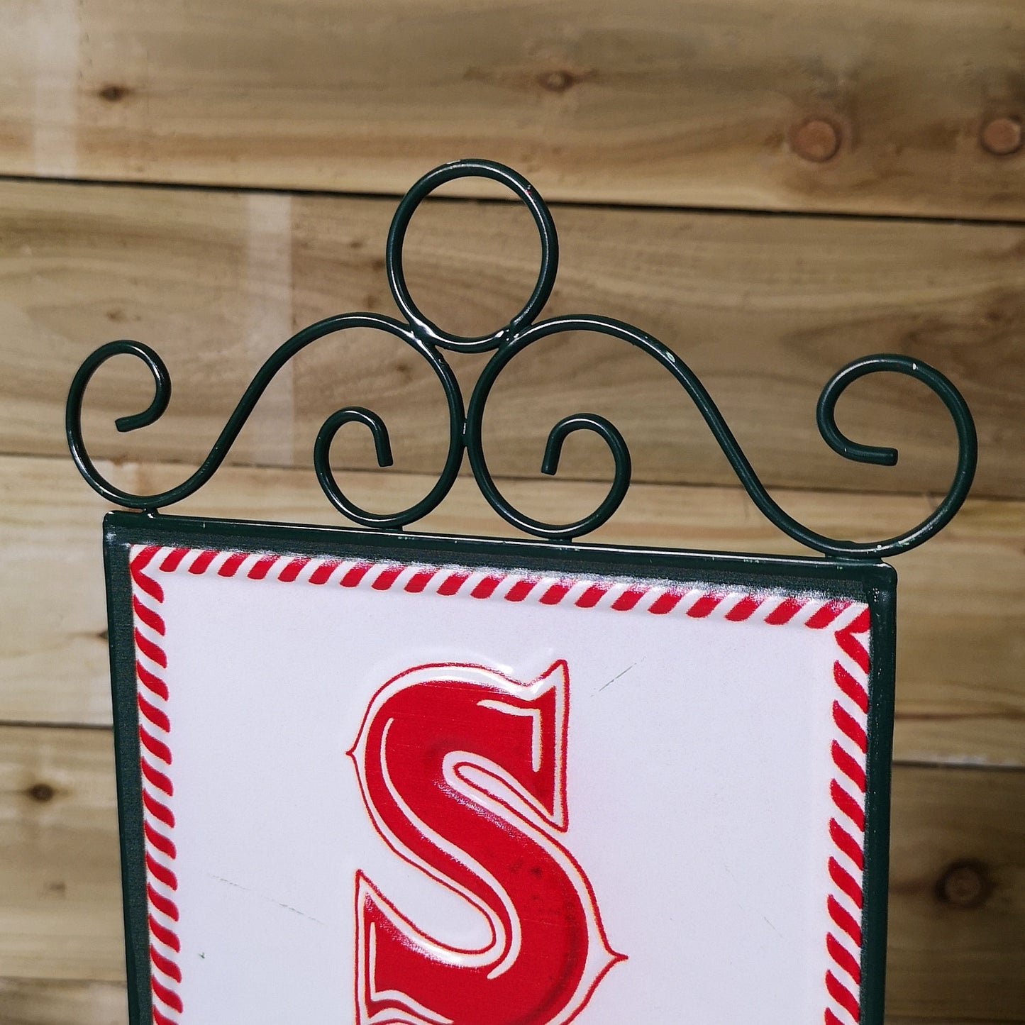 86cm Red and White Santa Stop Here Sign Christmas Decoration