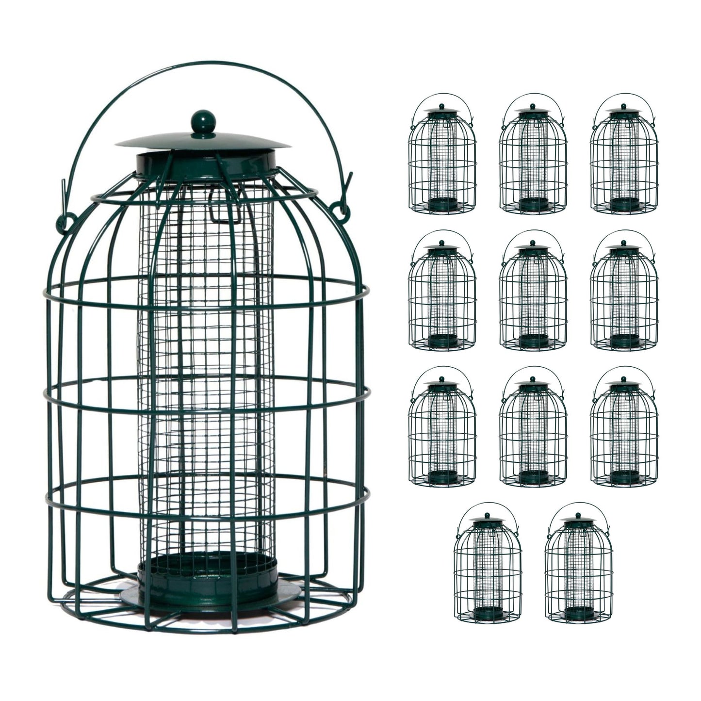 Pack of 12 Wild Bird Hanging Nut Feeder with Squirrel Guard