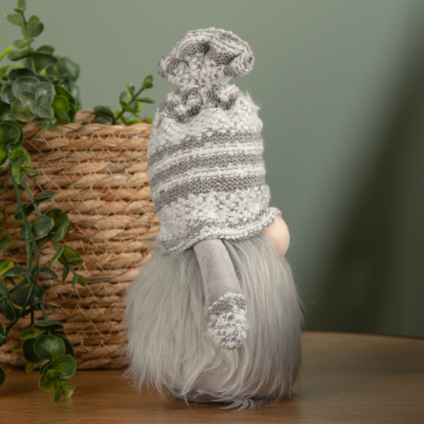 22cm Grey Plush Indoor Christmas Gonk Decoration