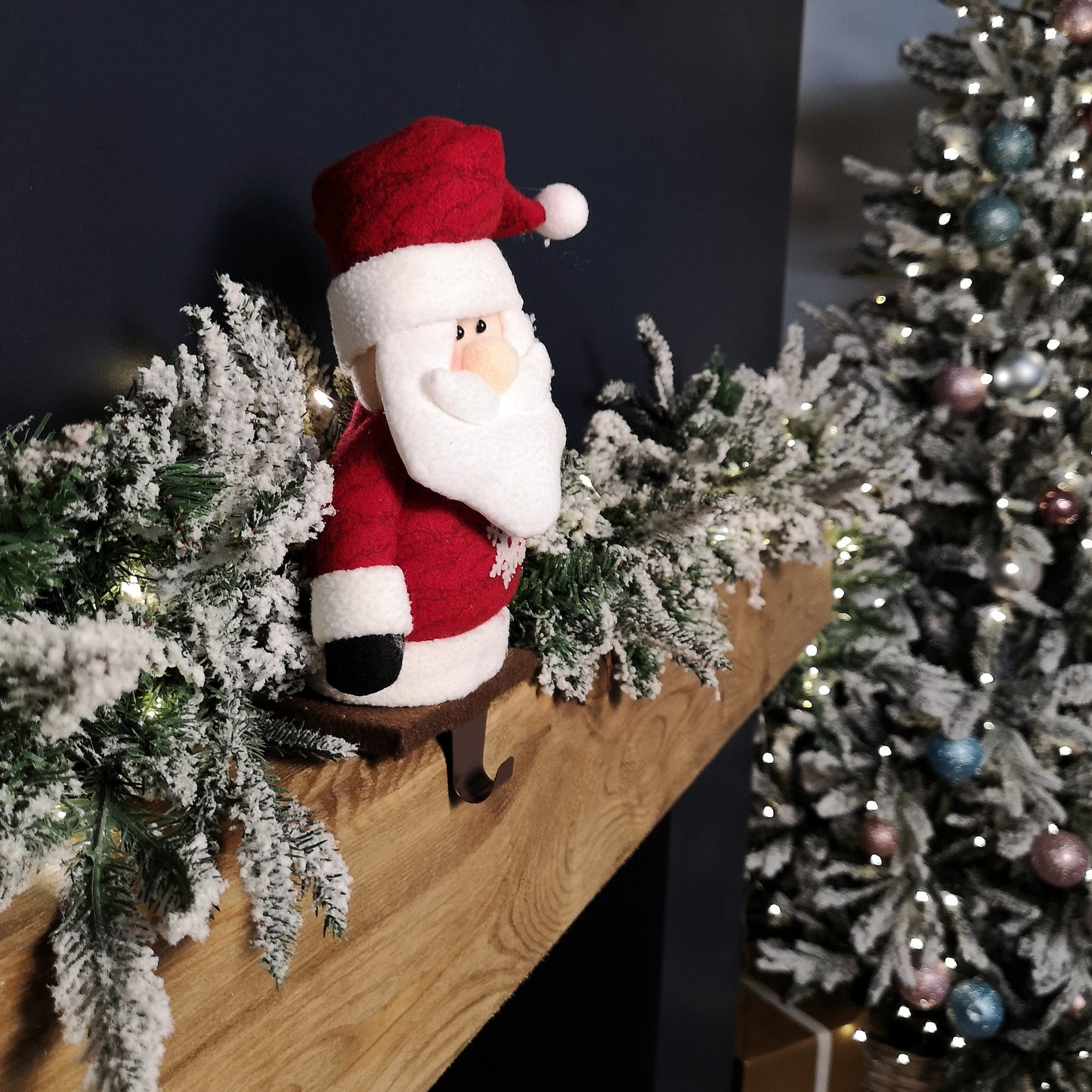 28cm Plush Christmas Santa Stocking Holder Decoration