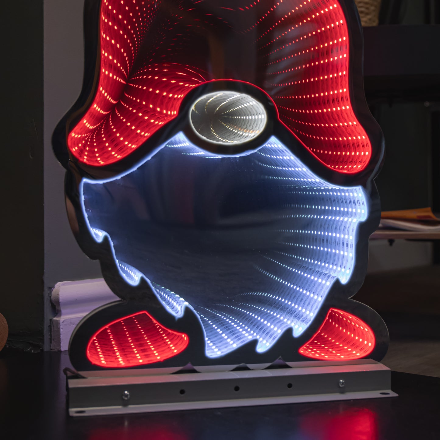 60cm Light up Christmas Gonk in Red Hat Infinity Decoration with LEDs