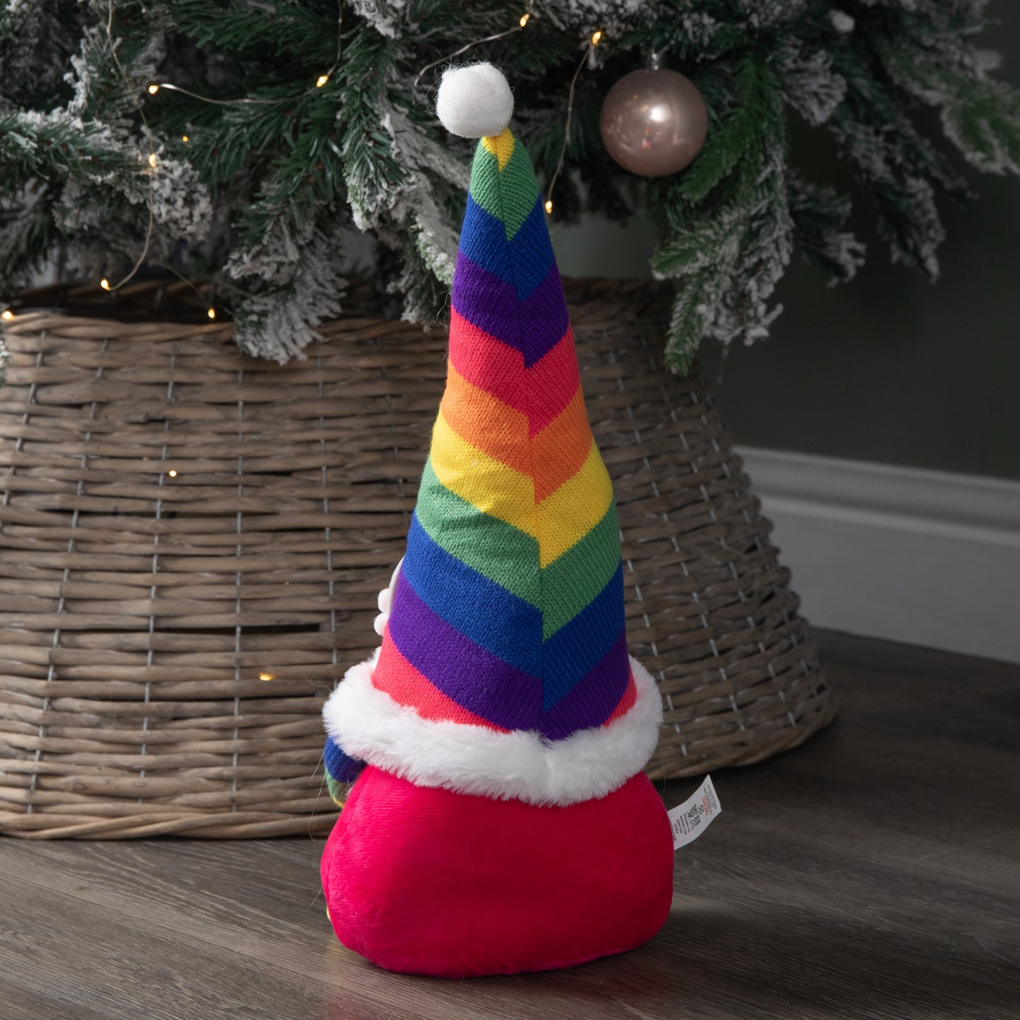 39cm Sitting Plush Rainbow Christmas Gonk Decoration