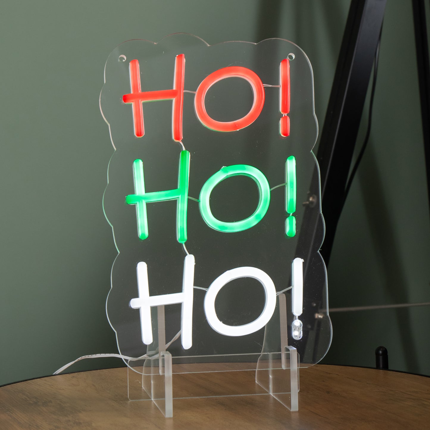 29cm Light up Hanging or Freestanding Christmas Ho Ho Ho Neon Sign