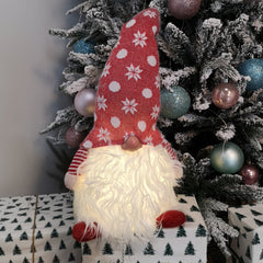 30cm Light Up Christmas Gonk Decoration in Red or Grey
