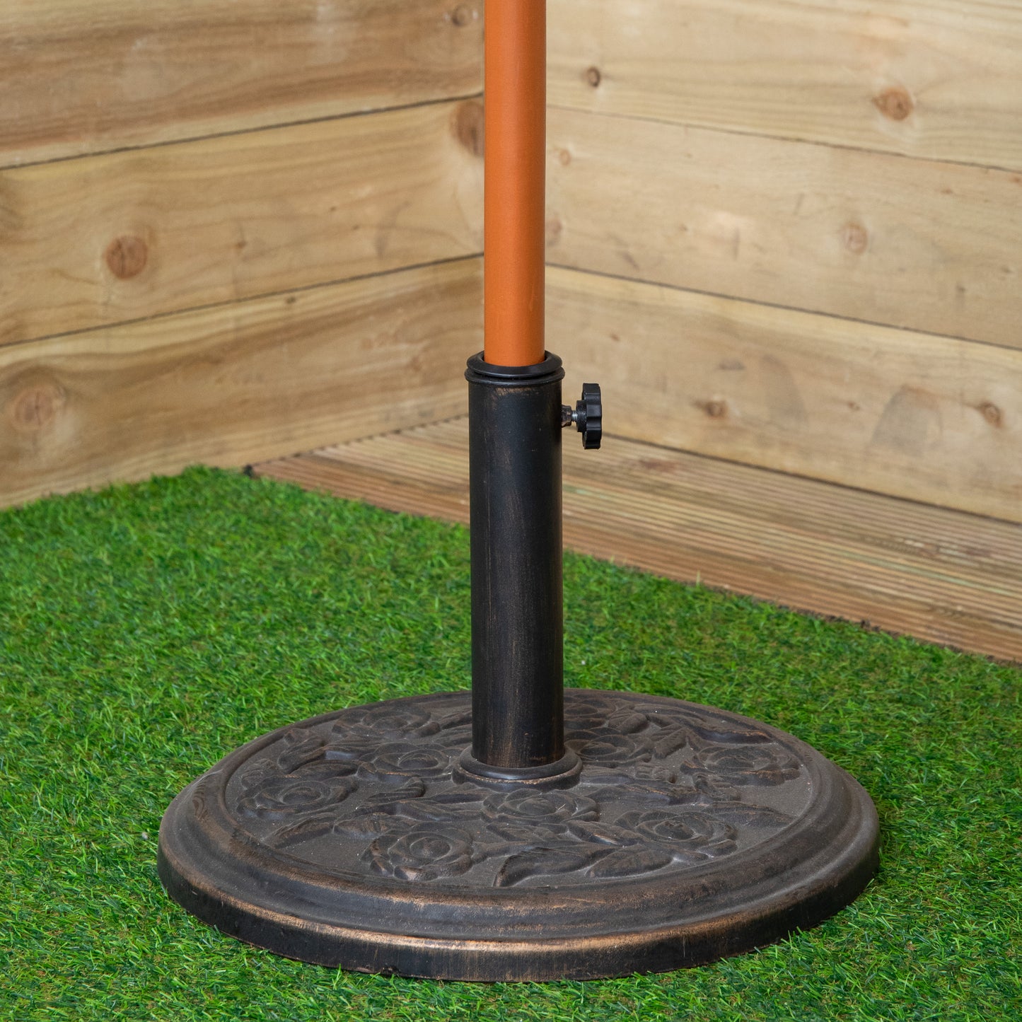 Samuel Alexander 2.7m Outdoor Wooden Garden Parasol Sun Shade with Carry Bag in Black