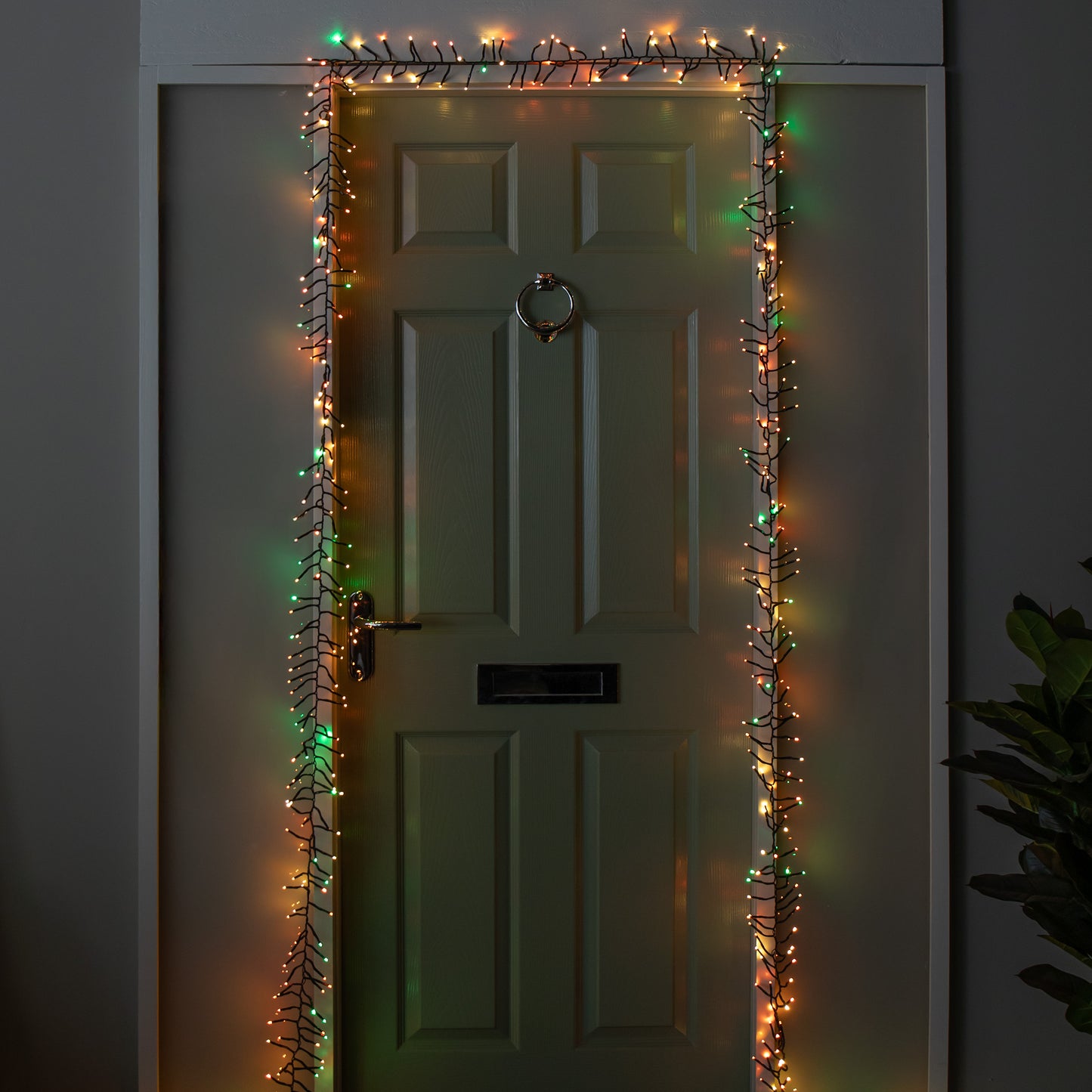5.5m 426 Cluster LED Autumn Twist Door Garland with Multi-Coloured LEDs on Green Cable