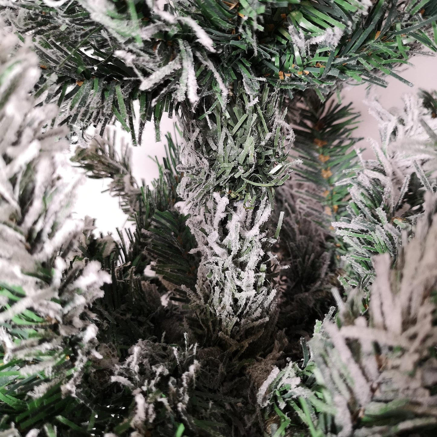Factory Seconds: 6.5ft (2m) Snow Flocked PVC Spruce Pine Slim Christmas Tree in Green