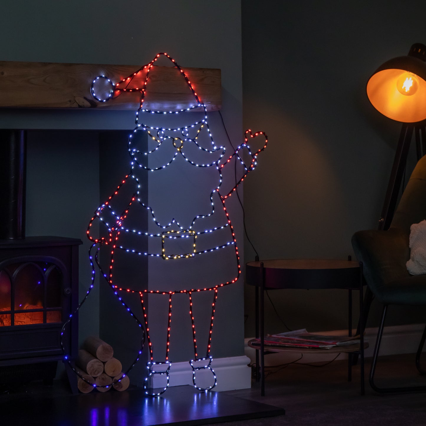 1.18m x 88cm Light up FlexiBright Santa Decoration with 469 Twinkling Multi-Coloured LEDs