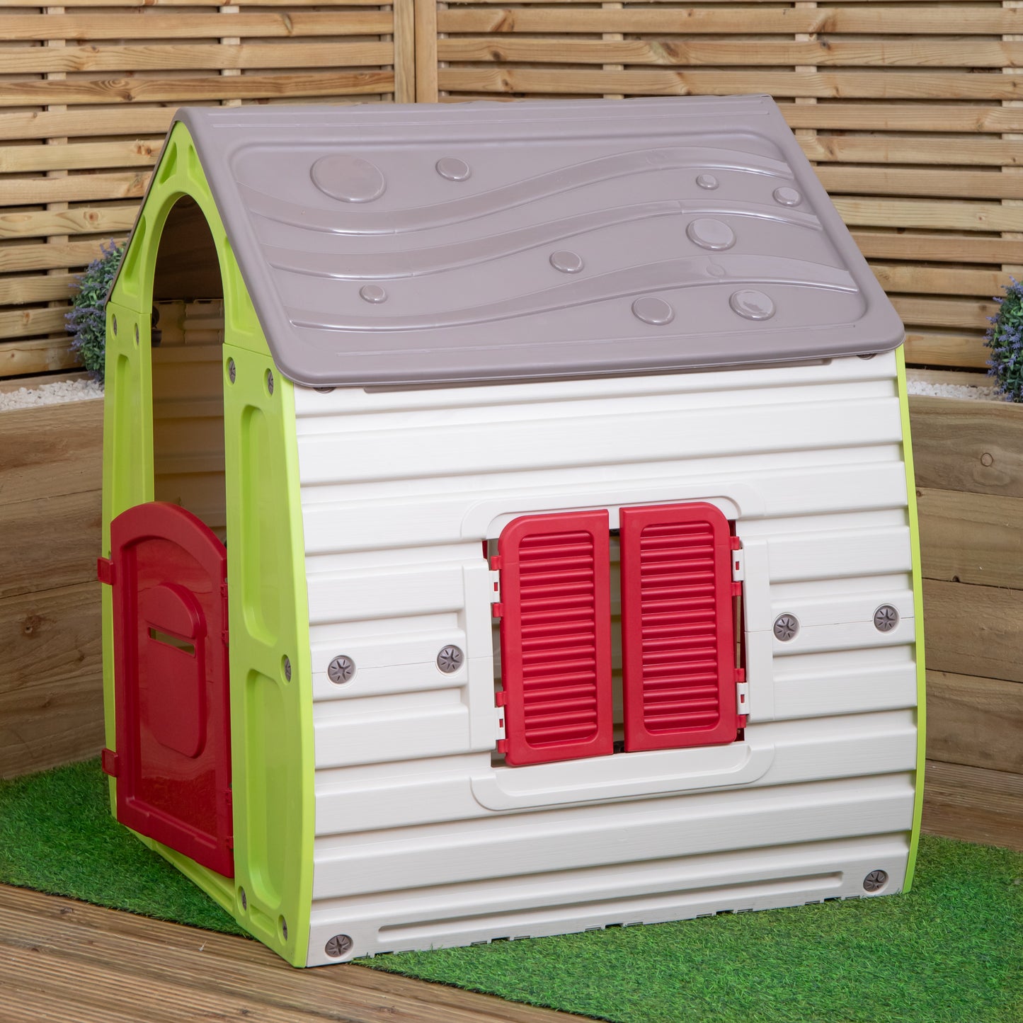 1.09m Green & White Plastic Magical Forest Wendy Playhouse