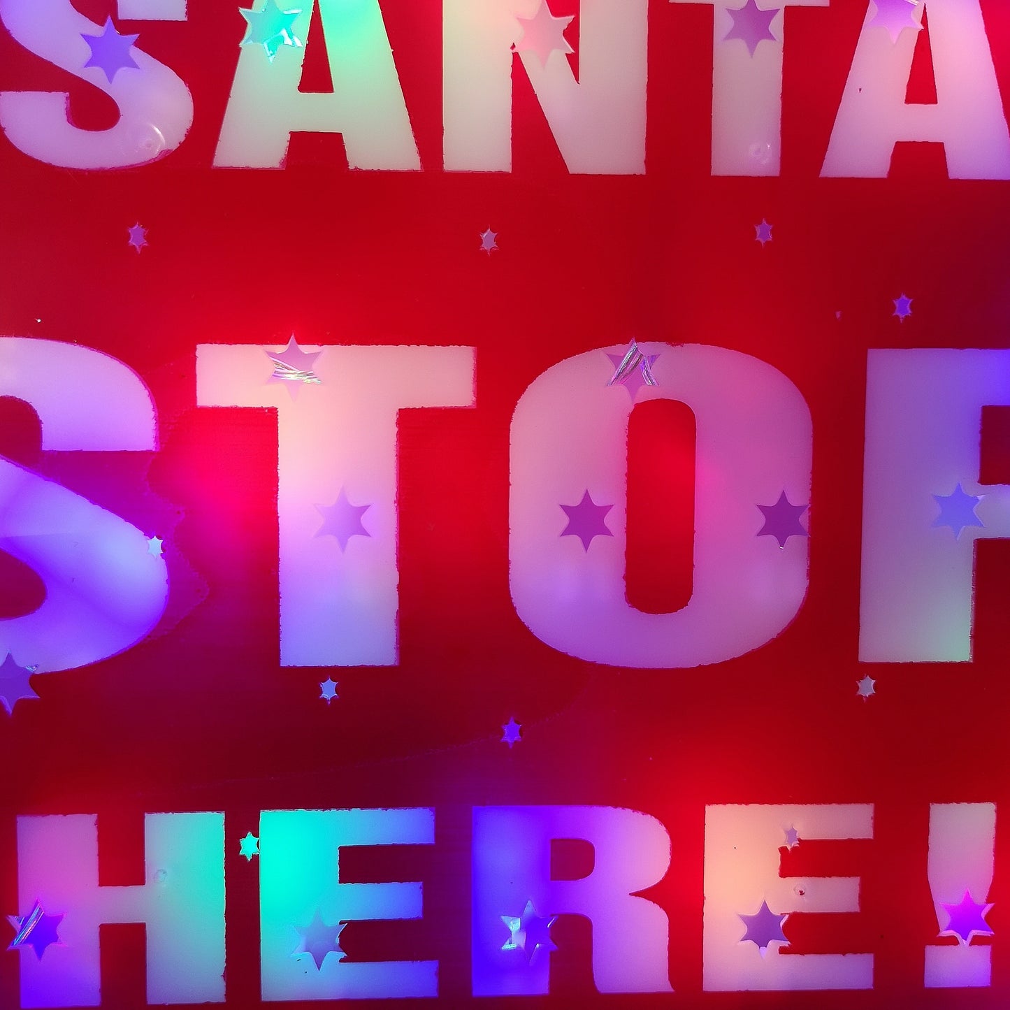 Premier Christmas Light up Santa stop here Garden Patio Sign 110m