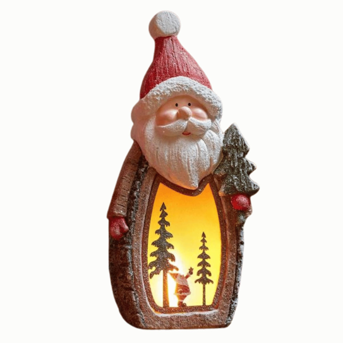 45cm Light up Christmas Woodsman Glow Santa with LEDs