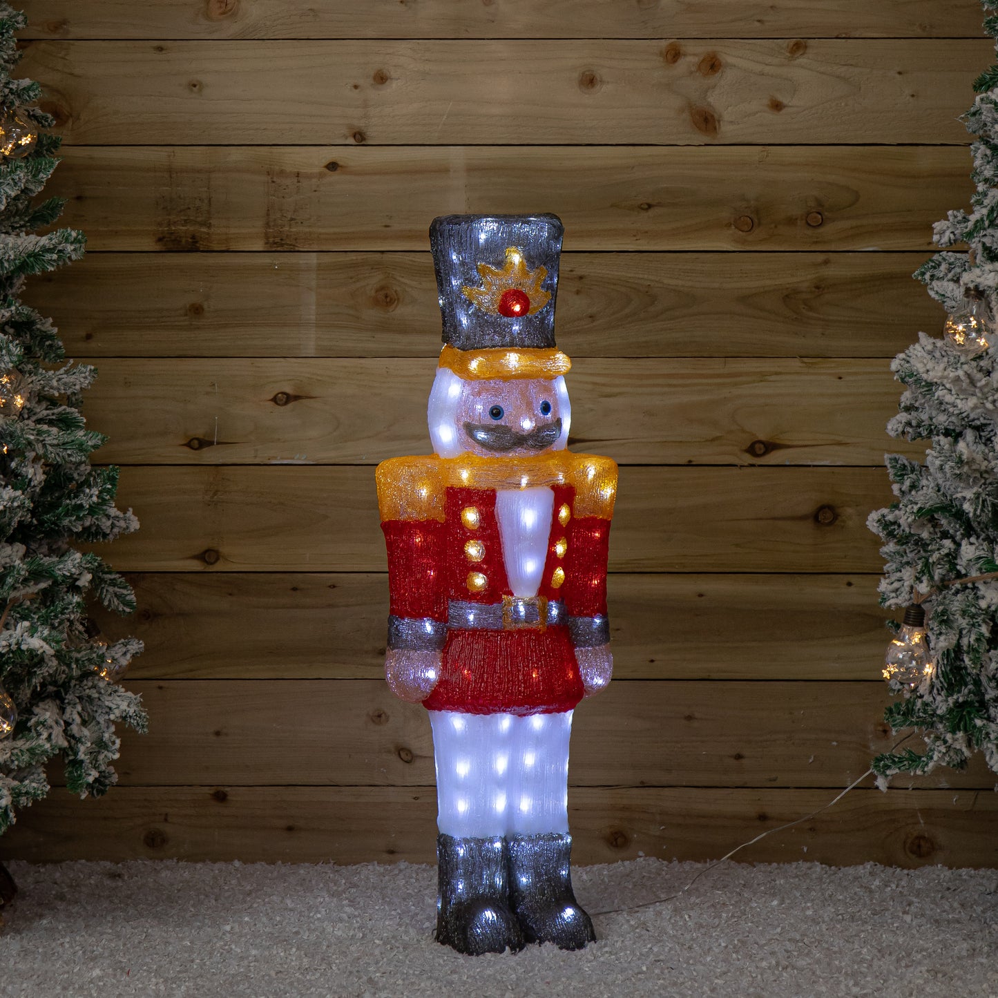 93cm Light up Acrylic Christmas Nutcracker Decoration with 140 White LEDs