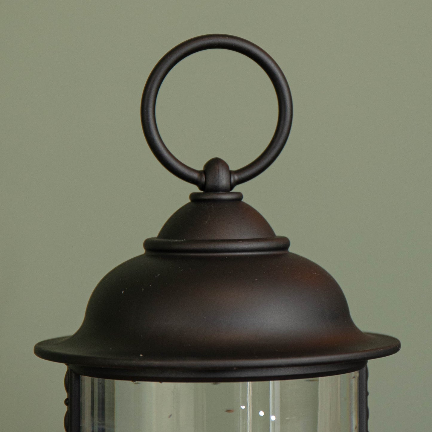 29cm Dual Power LED Christmas Glitter Water Spinner Black Lantern Santa Scene