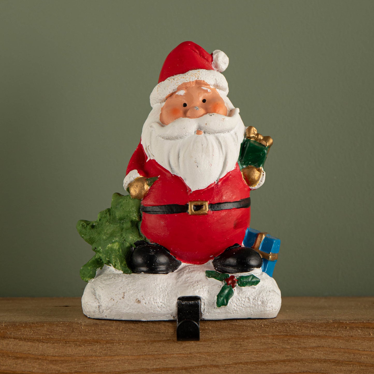 13cm Premier Christmas Stocking Hanger Decoration in Santa Design