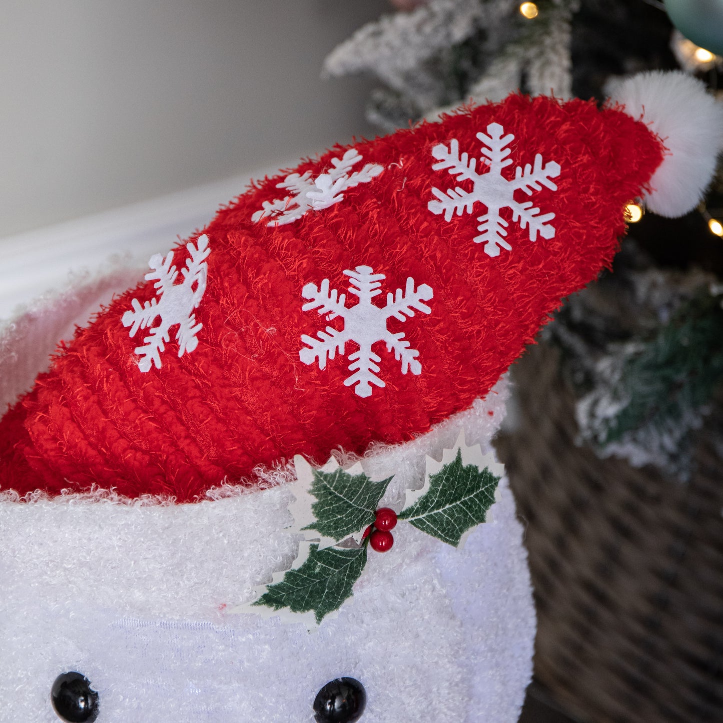 70cm Set of 3 Light up Foldable Cloth Christmas Snowmen with 130 White LEDs