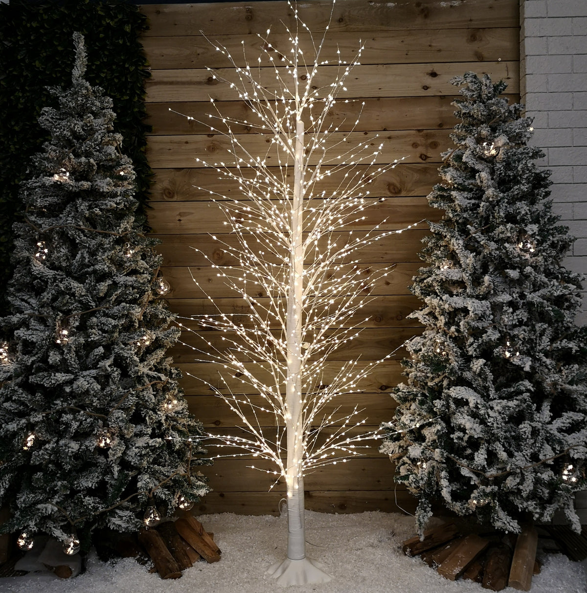 7ft (2.1m) White Modelling Micro Dot Tree with 1,700 Twinkling LEDs in Warm white