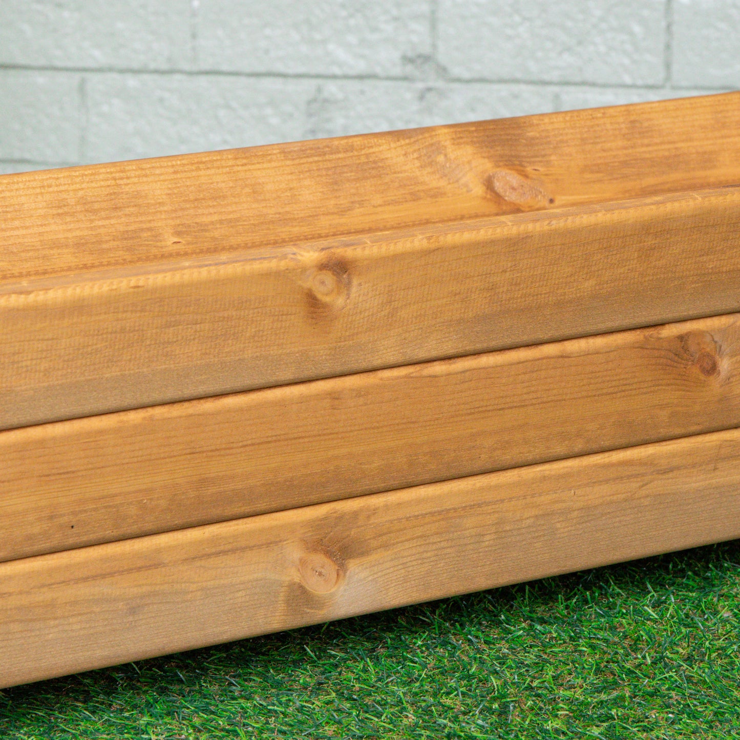 87 x 28cm Traditional Handmade Wooden Rustic Garden Trough Planter