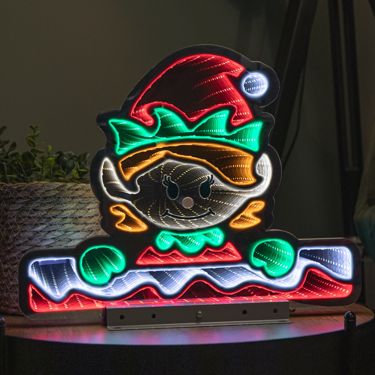 40cm Light up Christmas Elf Girl Infinity Decoration with LEDs